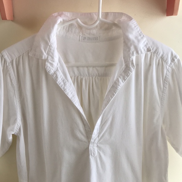 CP Shades sz S tunic white cotton Micro wale corduroy pop over top easy breezy - Picture 3 of 9